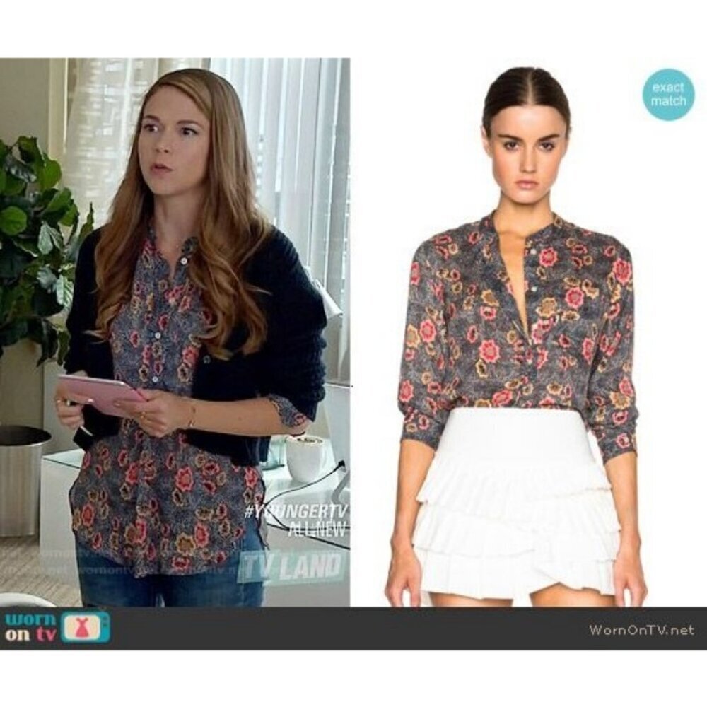 💕ISABEL MARANT ETOILE💕 Silena Flowers Blouse ~ Faded Black EU 44 - Picture 6 of 16